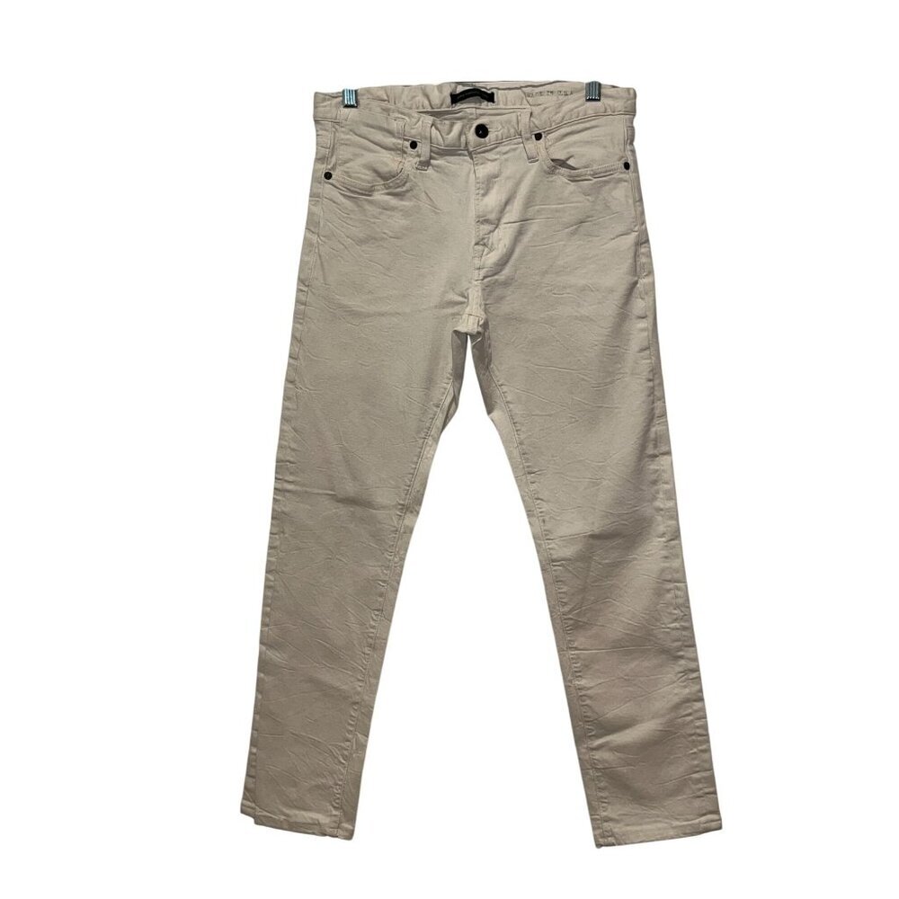 John Varvatos Womens Beige Slim Fit Jeans Size 32 Cotton Denim Casual Pants